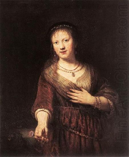 Portrait of Saskia with a Flower, Rembrandt Peale